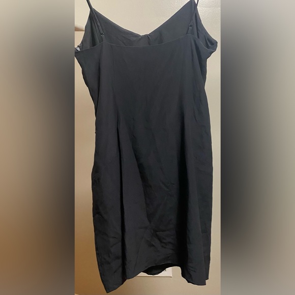 Club Monaco Black Silk Above the Knee Slipdress - Picture 2 of 3